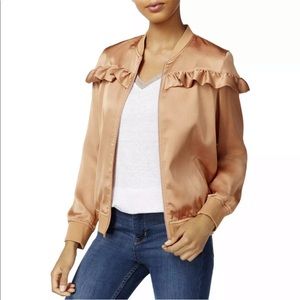 NEW Maison Jules Blush Satin Bomber Jacket XS